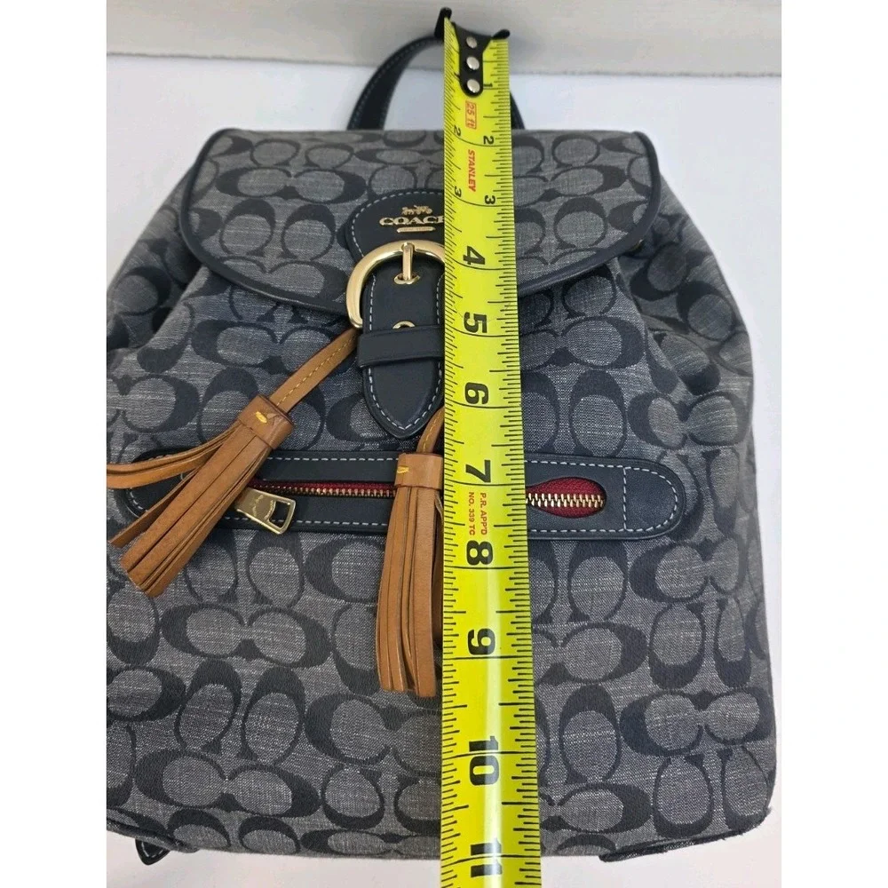 Coach Kleo Backpack in signature chambray‎ w smooth leather details B2257-C8162